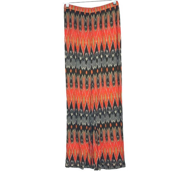 Joie Maxi Skirt Orange Brown Ikat Jersey Pull-On Elastic Women's Size Small - Picture 3 of 7